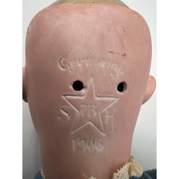 Antique 1906 Schoenau & Hoffmeister Bisque Doll 22” Open Mouth Compo Body - Picture 10 of 16